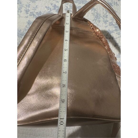 Disney Parks loungefly Minnie mouse sequined Rose gold  backbag - Picture 10 of 12